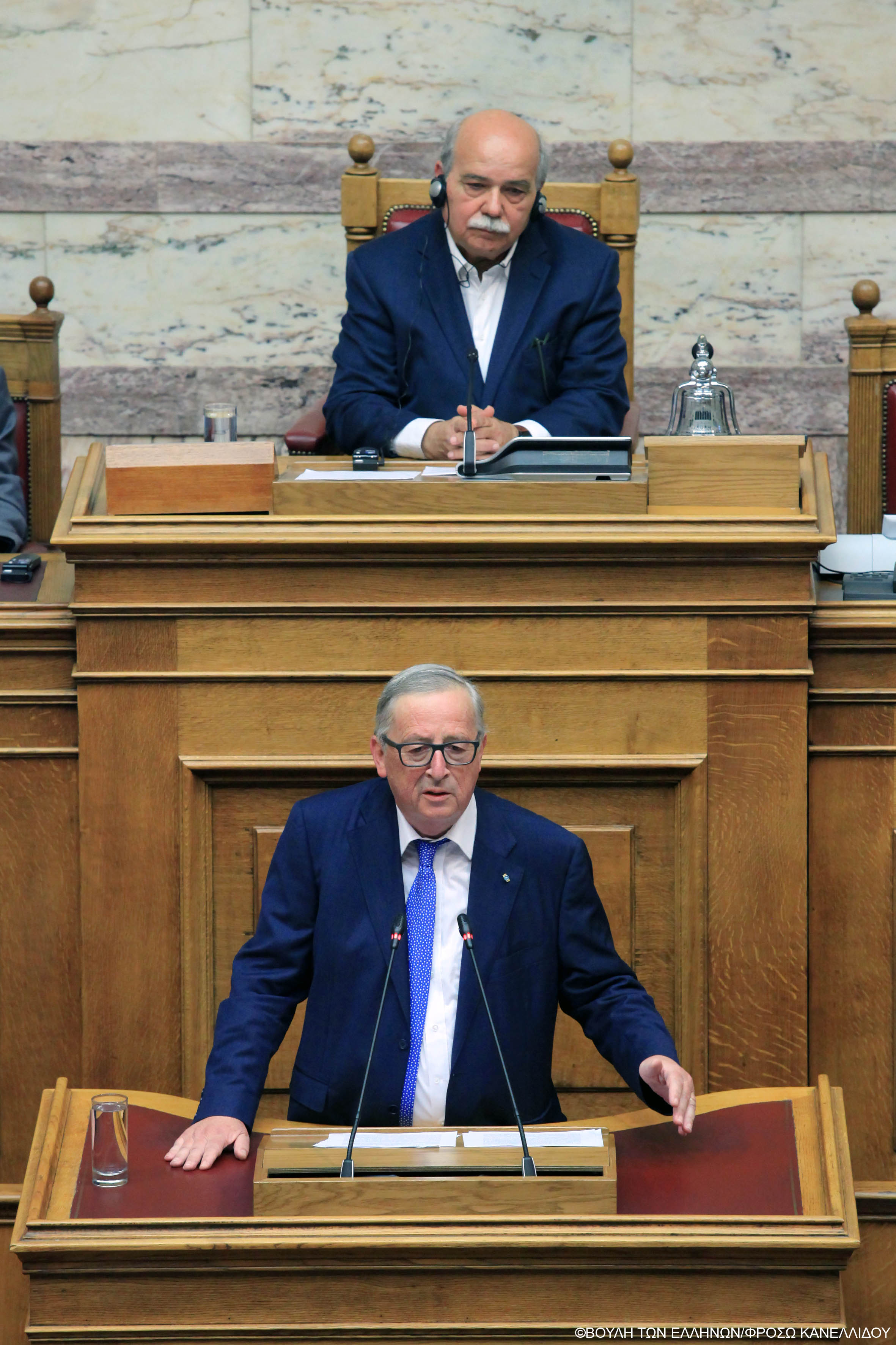 Ο Πρόεδρος της Βουλής κ.Νικόλαος Βούτσης και ο Πρόεδρος της Ευρωπαϊκής Επιτροπής Jean-Claude Juncker