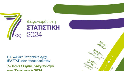 EΛΣΤΑΤ: 7ος «Πανελλήνιο Διαγωνισμό στη Στατιστική» για Γυμνάσια και Λύκεια, από τον Οκτώβριο 2023 έως και τον Μάρτιο 2024.