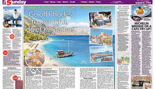 Αναστάσιος Μηλιός, Αν/ρχος: Η Κάρπαθος σε εκτενές αφιέρωμα της βρετανικής εφ. Τhe Sun